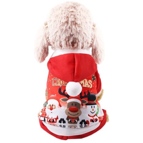 Vêtements de chien à capuche de Noël, manteau à capuche pour chien de Noël, manteau d'automne et d'hiver pour animaux de compagnie de Noël
