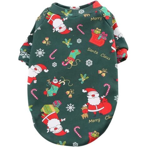 Vêtements de Noël pour chiens, vêtements d'hiver pour animaux de compagnie (vert) M-Fei Yu