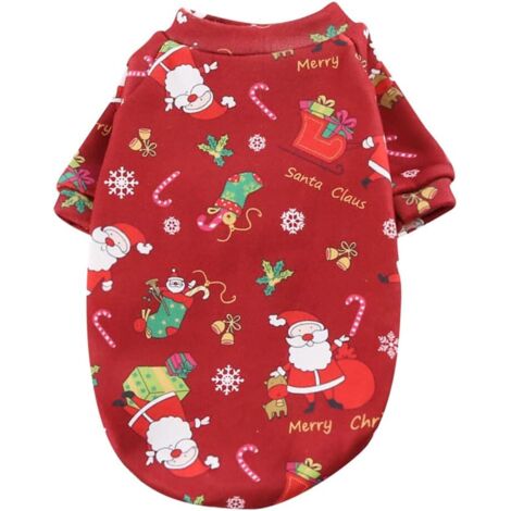 Vêtements de Noël pour chiens, vêtements d'hiver (rouge (XS))-Fei Yu