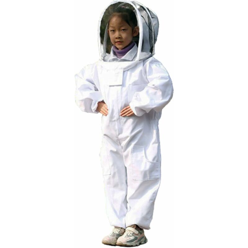 Toolive - LaBlanc - Blanc Vêtements D'apiculture - Vêtements d'apiculture protecteurs pour enfants - coton à Manches Longues, Protection De L'enfant