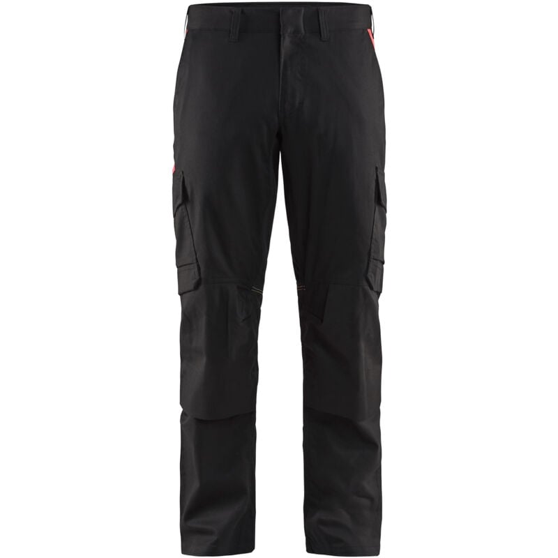 Pantalon de travail avec poches genouillères stretch 2D 1448 - Noir/Rouge 5XL - FR(60) - SE(C66) - Courtes