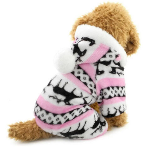 Vêtements d'hiver chauds pour chien, adorable sweat à capuche à motif cerf, en polaire.