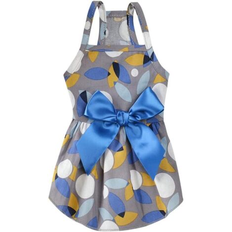 Vêtements floraux d'été pour chien de compagnie (bleu, S)-Fei Yu