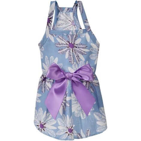 Vêtements floraux d'été pour chien de compagnie (violet, L-Fei Yu