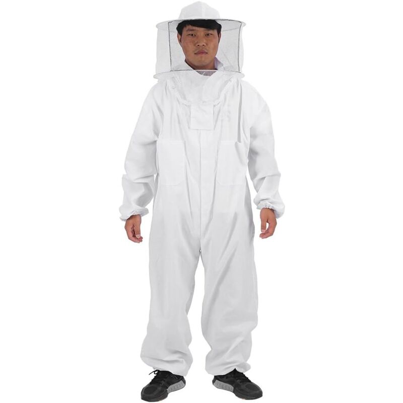 Vêtements pour apiculteursÉquipement de protection anti-abeille professionnel avec voileProtection complète pour apiculteursApiculteurs - Blanc L XL