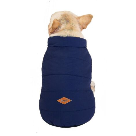 Vêtements pour bouledogue - Gilet en coton à boutons - Taille XL - Bleu foncé