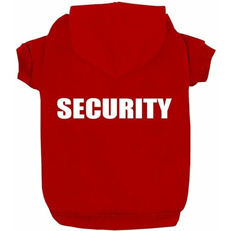 Vêtements pour Chien Sweats à Capuche pour Chien Security Imprimé Rdc Pet Vêtements pour Chien Sweat-Shirt Chaud Manteau de Veste en Coton pour Petit Chien Chien Moyen Chat (Rouge.M)
