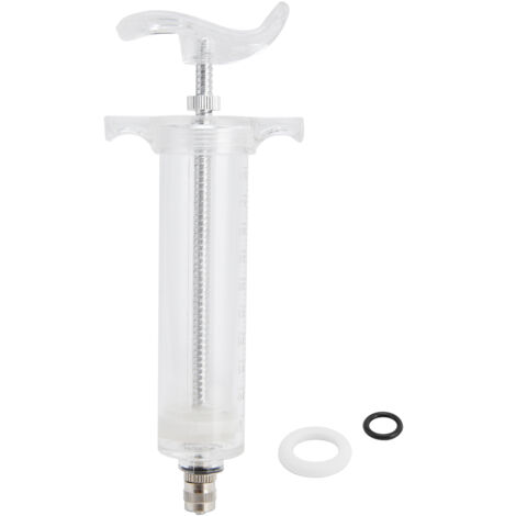 Veterinary Use Syringe Plastic Steel Adjustable Manual Feeding Injector for Livestock Farm50ml 16.5cm / 6.5in