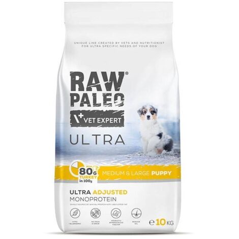 VetExpert Raw Paleo Ultra Tacchino M&L Cucciolo 10kg