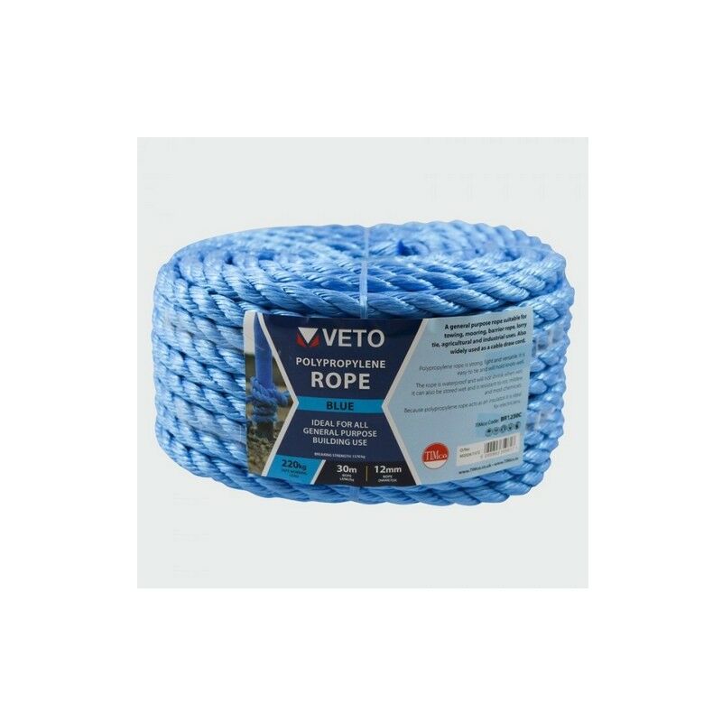Veto BR1230C Blue Poly Rope Coil 12mm x 30m