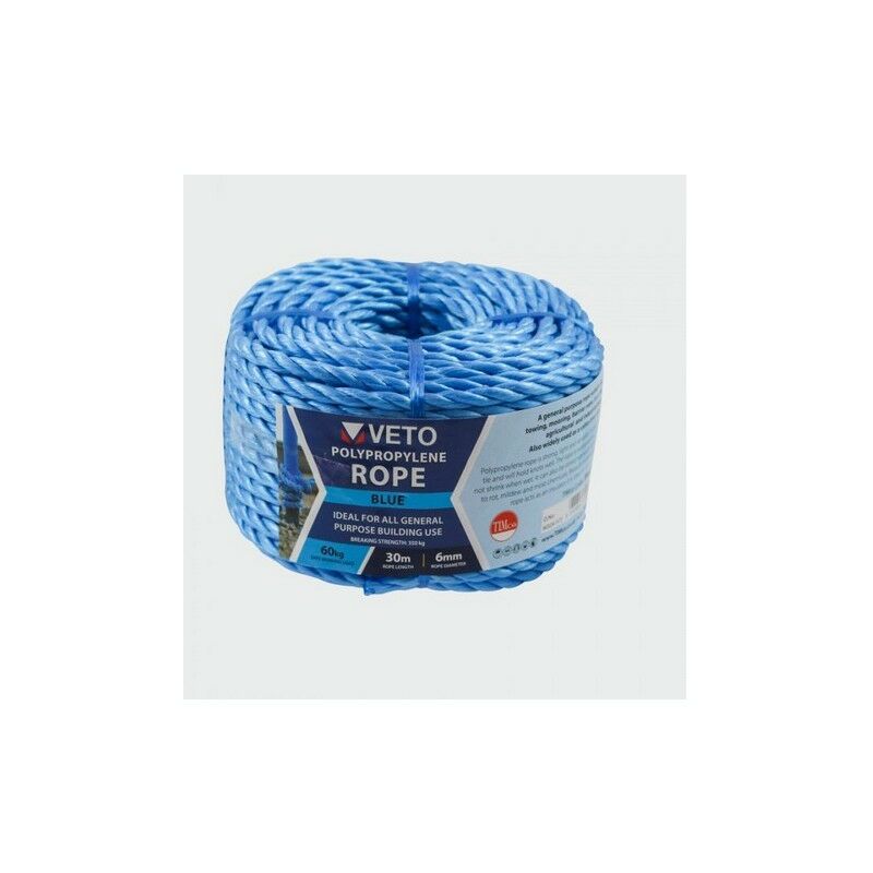 Veto BR630C Blue Poly Rope Coil 6mm x 30m
