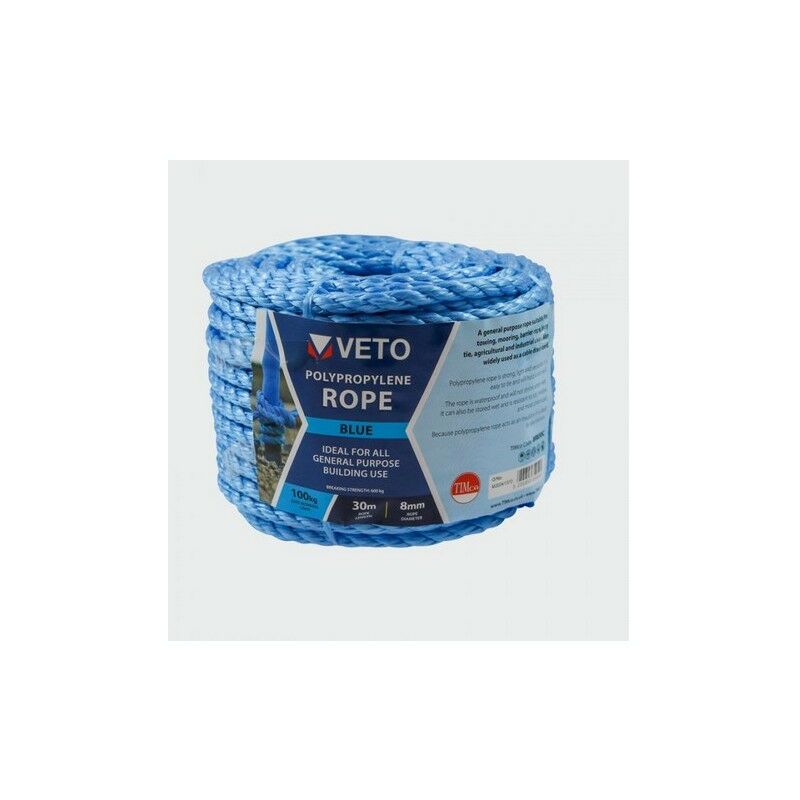 Veto BR830C Blue Poly Rope Coil 8mm x 30m