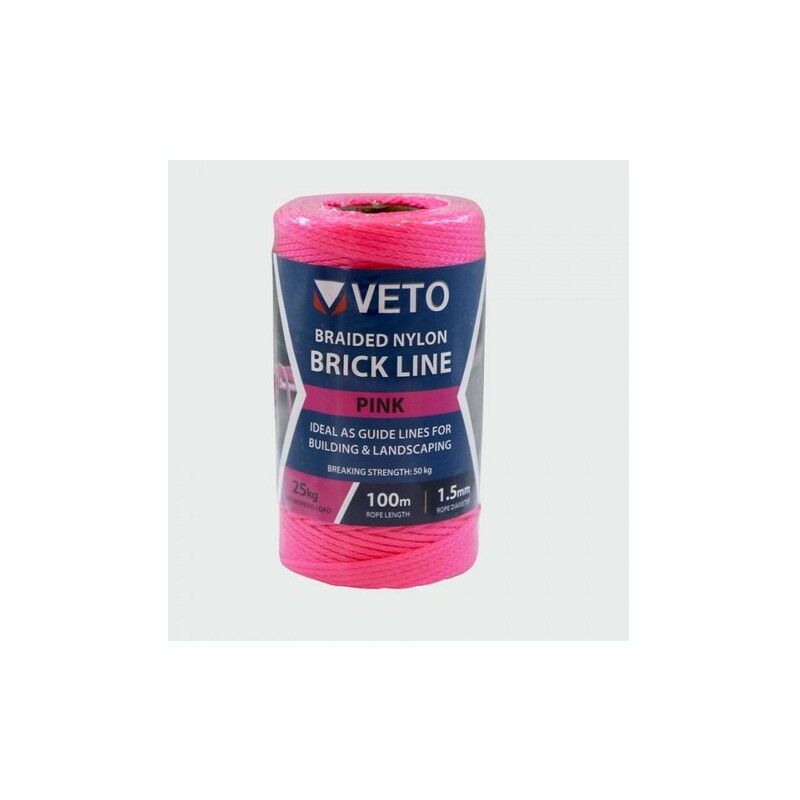 Veto PBL100T Pink Builders Line Tube 1.5mm x 100m