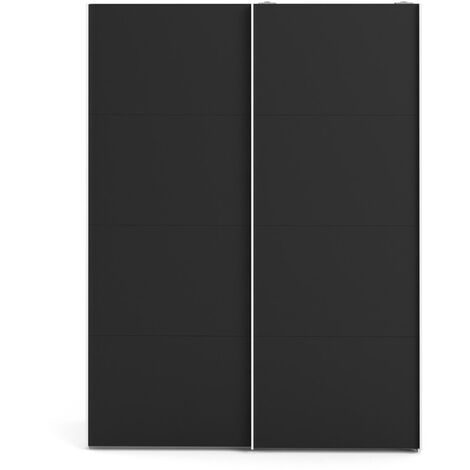Veto Schiebetürenschrank B150 cm 2 Türen weiß und mattschwarz.