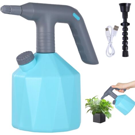Veton de pulvérisation électrique 1,6 L flacon pulvérisateur électrique avec buse réglable, flotte de pulvérisation en plastique avec échelle claire, plante rechargeable USB Monsieur pour le jardin