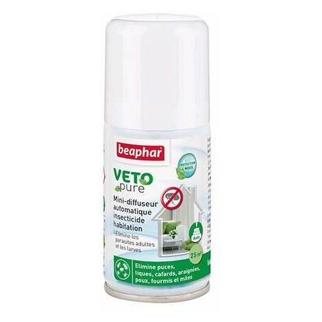 Vetopure, beaphar mini-diffuseur automatique insecticide habitation - 75 ml (25 m²)