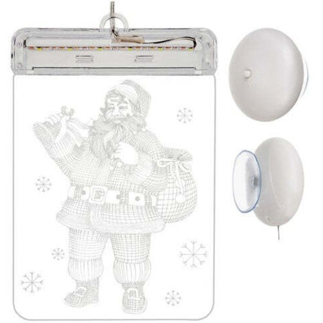 Vetrata LED 3D-Babbo Natale