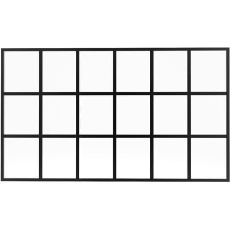 VENTE-UNIQUE Vetrata stile giardino d'inverno - 180 x 105 cm - Alluminio termolaccato - Nero - ORANSA