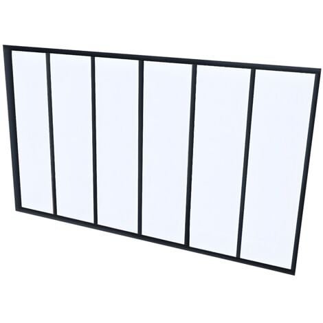 VENTE-UNIQUE stile industriale 180 x 105 cm in alluminio termolaccato nero - BAYVIEW