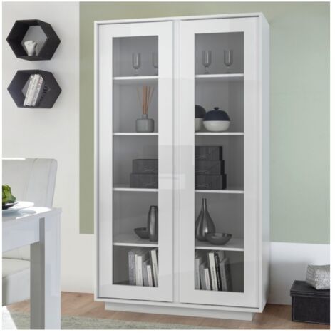 Vetrina 2 ante bianco lucido Ice 92x43x179H
