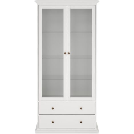 Vetrina 2 ante in vetro e 2 cassetti L96,2 cm - SOFIA