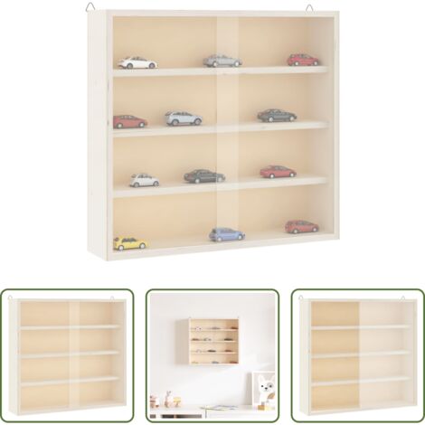 Vetrina a parete -  Teca da Collezione in Legno con Porte 40x8,5x37 cm
