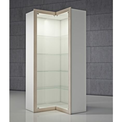 Vetrina componibile angolare in cristalli temperati 100 x 40 x 210 cm QF/AA