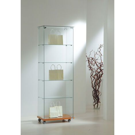 Vetrina Cristalli Temperati 60x40xh180cm OF618 Made in Italy Colore Weng