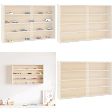 Vetrina da collezione in legno con ante 60x8,5x37cm - Vetrina da collezione - Vetrina in compensato