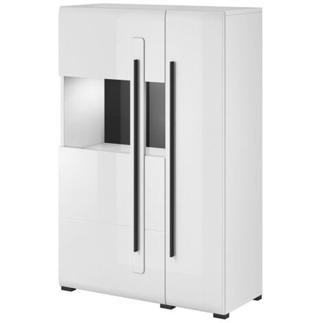 Vetrina design XL collezione BREDA. Colori bianco opaco e bianco lucido.