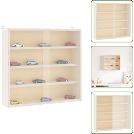 Vetrina in compensato - vidaXL Teca da Collezione in Legno con Porte 40x8,5x37 cm - Vetrina con ante trasparenti