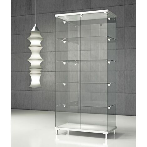 Vetrina In Cristallo Temperati con Faretti LED 85 x 45 x 190 cm Q/85