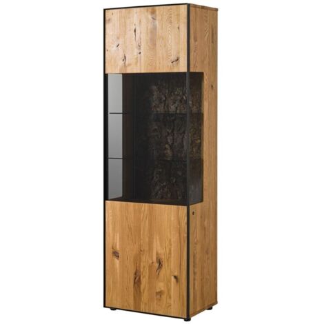 Vetrina in legno di Quercia Selvatica 65x45x201 oliato naturale STARNBERG 09