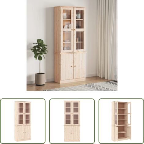 Vetrina in pino -  Vetrina ALTA 77x35x186,5 cm in Legno Massello di Pino
