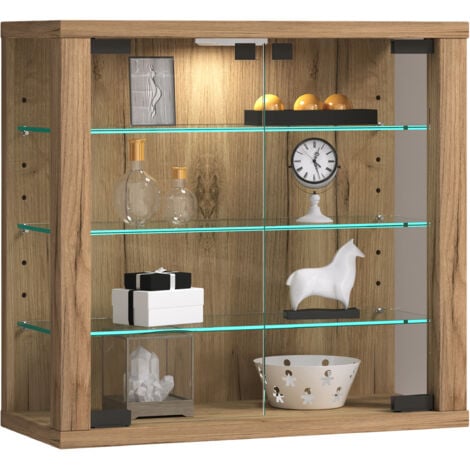 EBUY24 appesa vetro Moderno e salvaspazio Vetrina in vetro - Vitrosa S (quercia miele