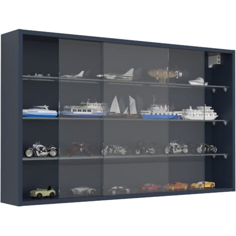 Vetrina in vetro VCM sospesa Vetrina vetro Dimensioni: A. 60 x L. 100 x P. 15 cm Vetrina pendente vetro Moderno e salvaspazio Vetrina in vetro - Drivalo XL (antracite)