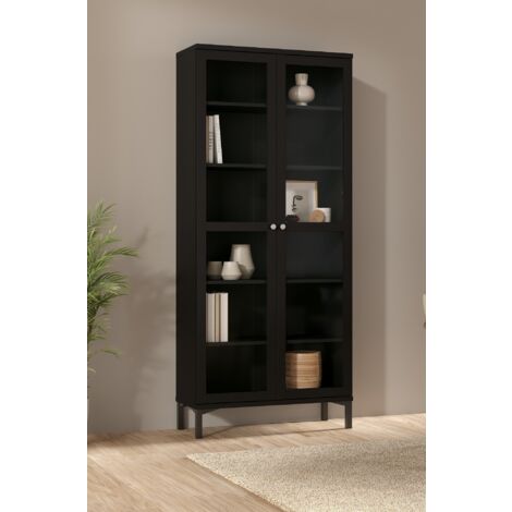 VETRINA MOD. ROMA CM 88.7X36.2 H. 202.8 NERO OPACO