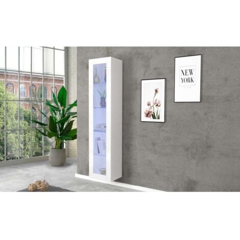 Vetrina Moderna 1Anta Battente Maruska Bianco Lucido - 180x40x30 cm