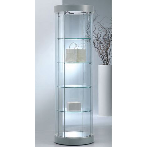 Vetrina Rotonda in Cristallo Temperato - Diametro 57 cm - H 190 cm