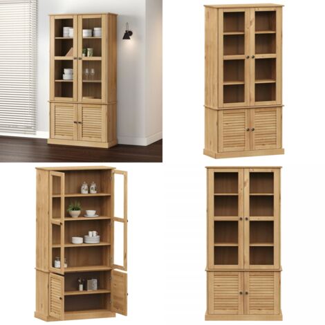 Vetrina VIGO 85x35x170 cm in Legno Massello di Pino - Vetrina in pino - Vetrina rustica