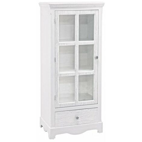 YES EVERYDAY Vetrina Blanc in MDF con finitura Bianca opaca, maniglie in poliresina -114 cm