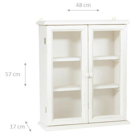 Biscottini vetrinetta vetrina piattaia bacheca da appendere a muro da parete mobile espositore shabby bagno libreria in legno da soggiorno L56xPR16xH79 cm