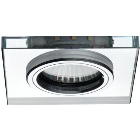 KANLUX porta faretto incasso vetro decoro led bianco freddo fisso argento quadrato GU10