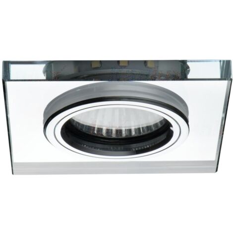 Vetro argento - incastrabile - 90x90mm - GU10