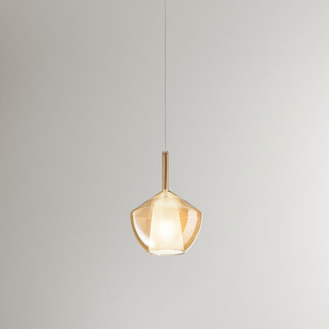 Vetro Borosilicato Contemporaneo Rain Ambra Trasparente D20 Senza Rosone
