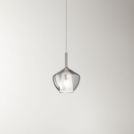 Vetro Borosilicato Contemporaneo Rain Fumè Specchiato D20 Senza Rosone