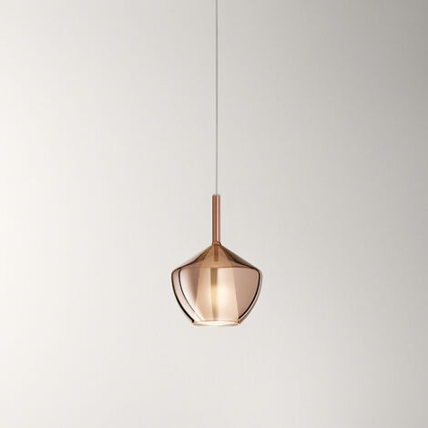 Vetro Borosilicato Contemporaneo Rain Rame Specchiato D20 Senza Rosone