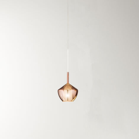 Vetro Borosilicato Contemporaneo Rain Rame Specchiato D22,5 Senza Rosone
