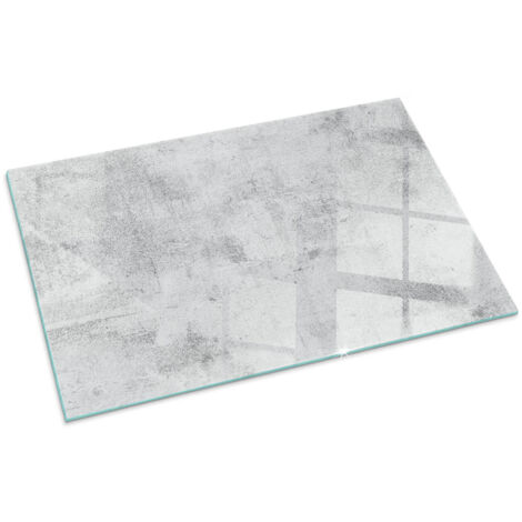 Vetro Decorativo Per Camino E Soggiorno Piastra In ESG Vetro Moderno Per Stufa A Legna Per Camino Texture in cemento grezzo 100x70 cm