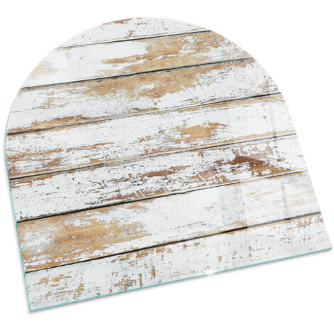 Vetro Decorativo Per Camino E Soggiorno Piastra In ESG Vetro Moderno Per Stufa A Legna Per Camino Una tavola di legno danneggiata 100x100 cm